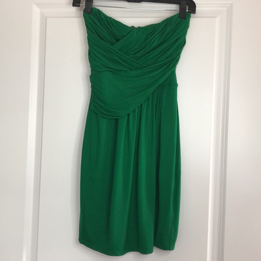 Express Strapless Green Dress Size XS